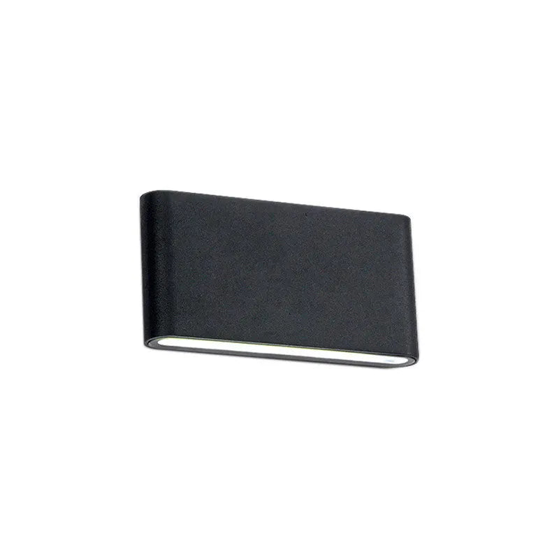 Waterproof aluminium wall light in black, size L, with warm white illumination