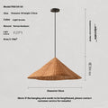 Silent Style natural rattan woven ceiling lamp with wind design, shown in 50cm diameter.