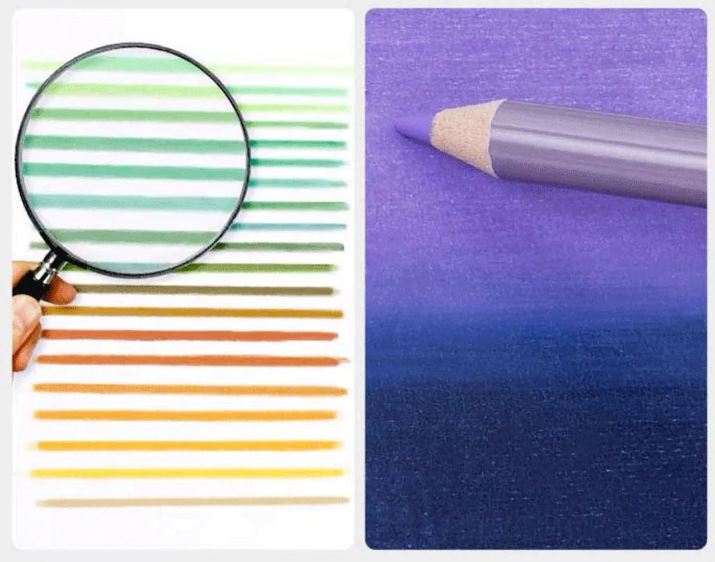 Boxed set of 72 artist colour pencils with basswood barrels for drawing and sketching.