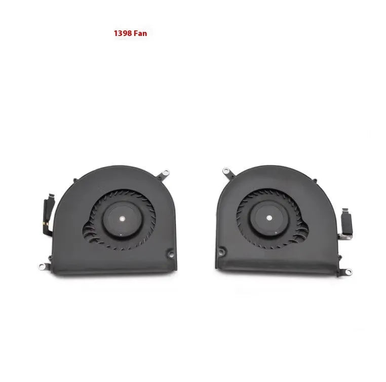Apple MacBook Pro A1398 laptop cooling fan pair showing both size variants