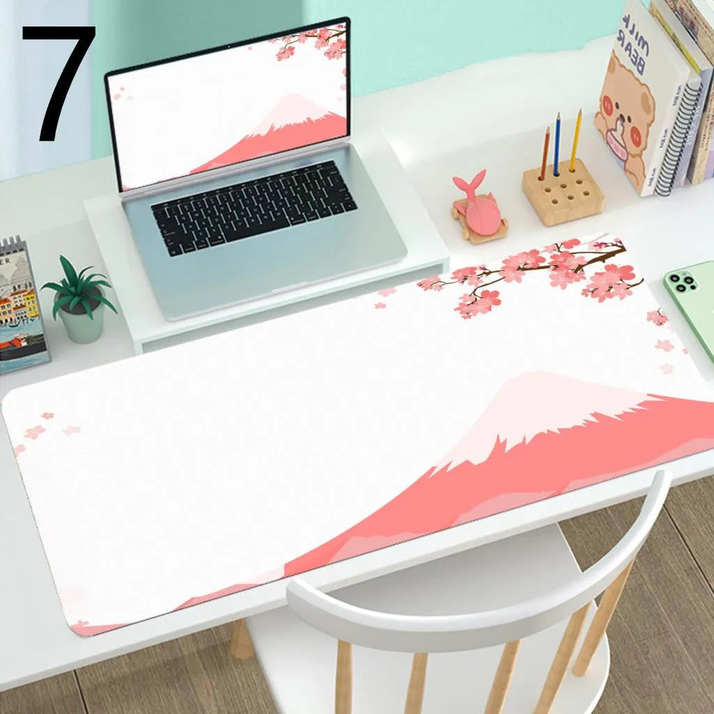Large gaming mouse desk mat with rubber base, printed surface, multiple size options including 400x900mm