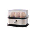Black stainless steel portable egg boiler with carrying belt