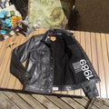 American Western cowboy genuine cowhide leather short jacket for men in black colour