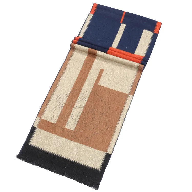 Flos Llama imitation cashmere scarf in M camel with tassels, 180x30cm