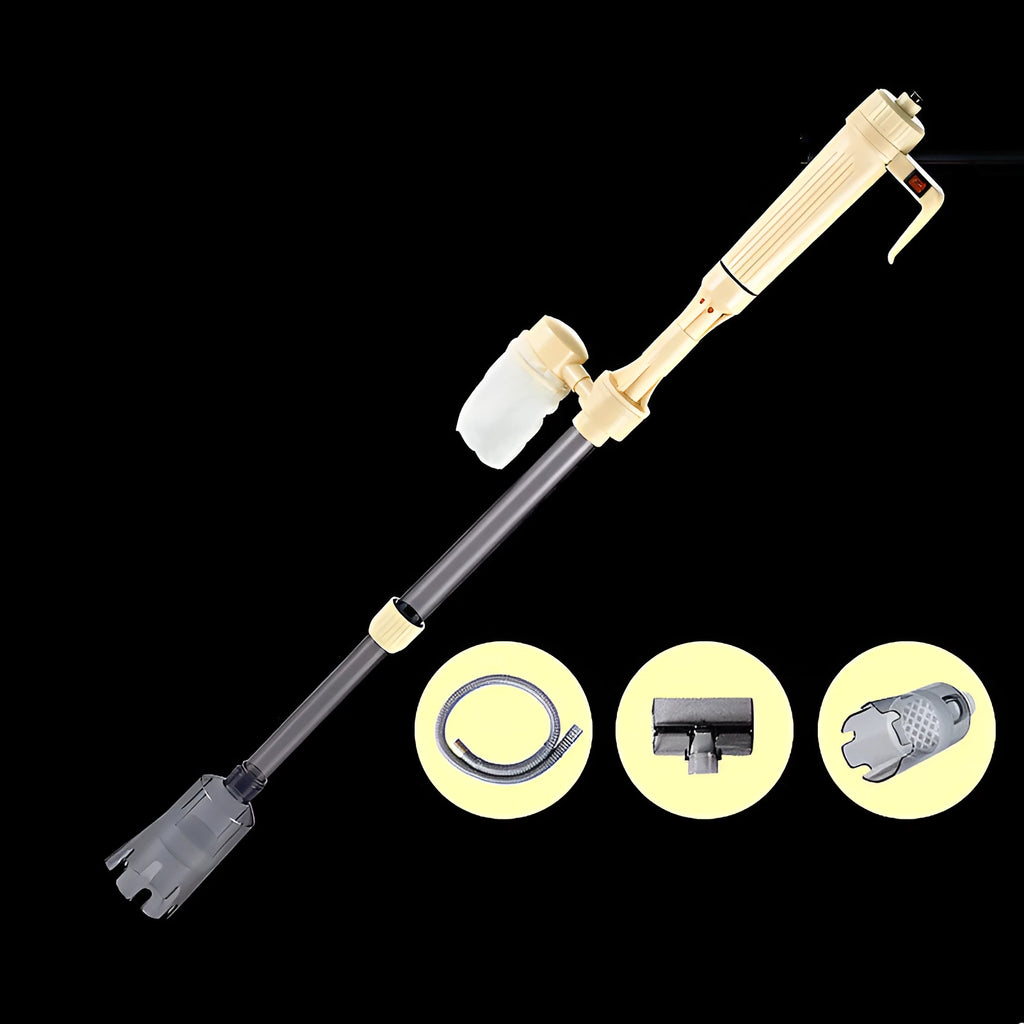 Fish tank electric pump with light yellow sand washing head featuring 90° right angle and anti-slip grip