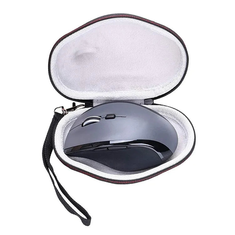 Black nylon mouse protective case with grey interior for Logitech M720 with EVA foam padding