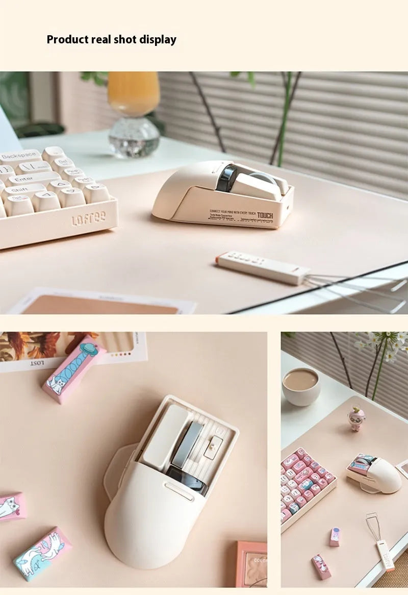 Tofu colour wireless mouse with three connectivity modes and adjustable DPI settings up to 4000dpi