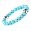 Indian agate dog's paw bracelet with love heart charm made from natural tigereye stone beads