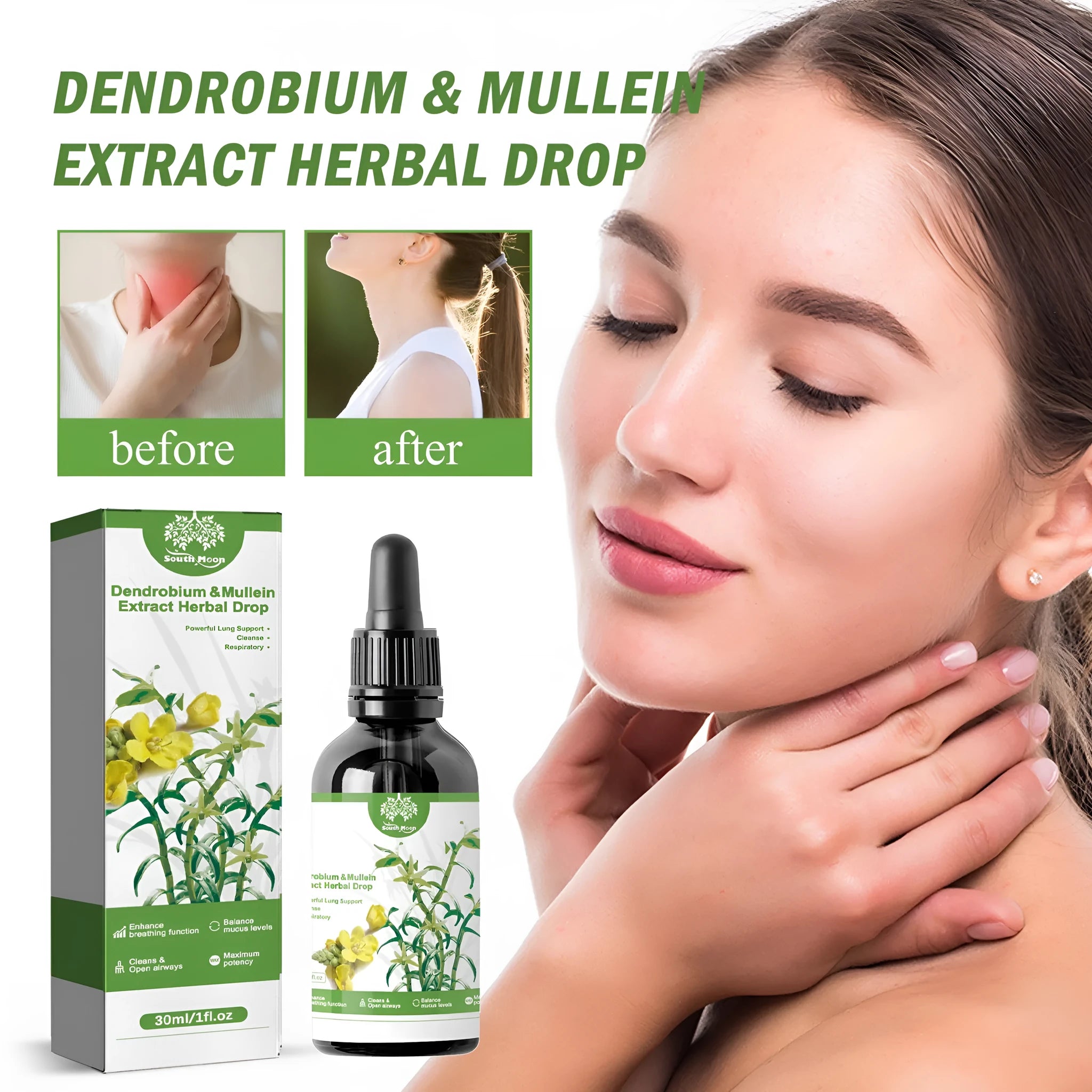 30ml herbal body care nursing essence with dendrobe and grape seed oil in small bottle