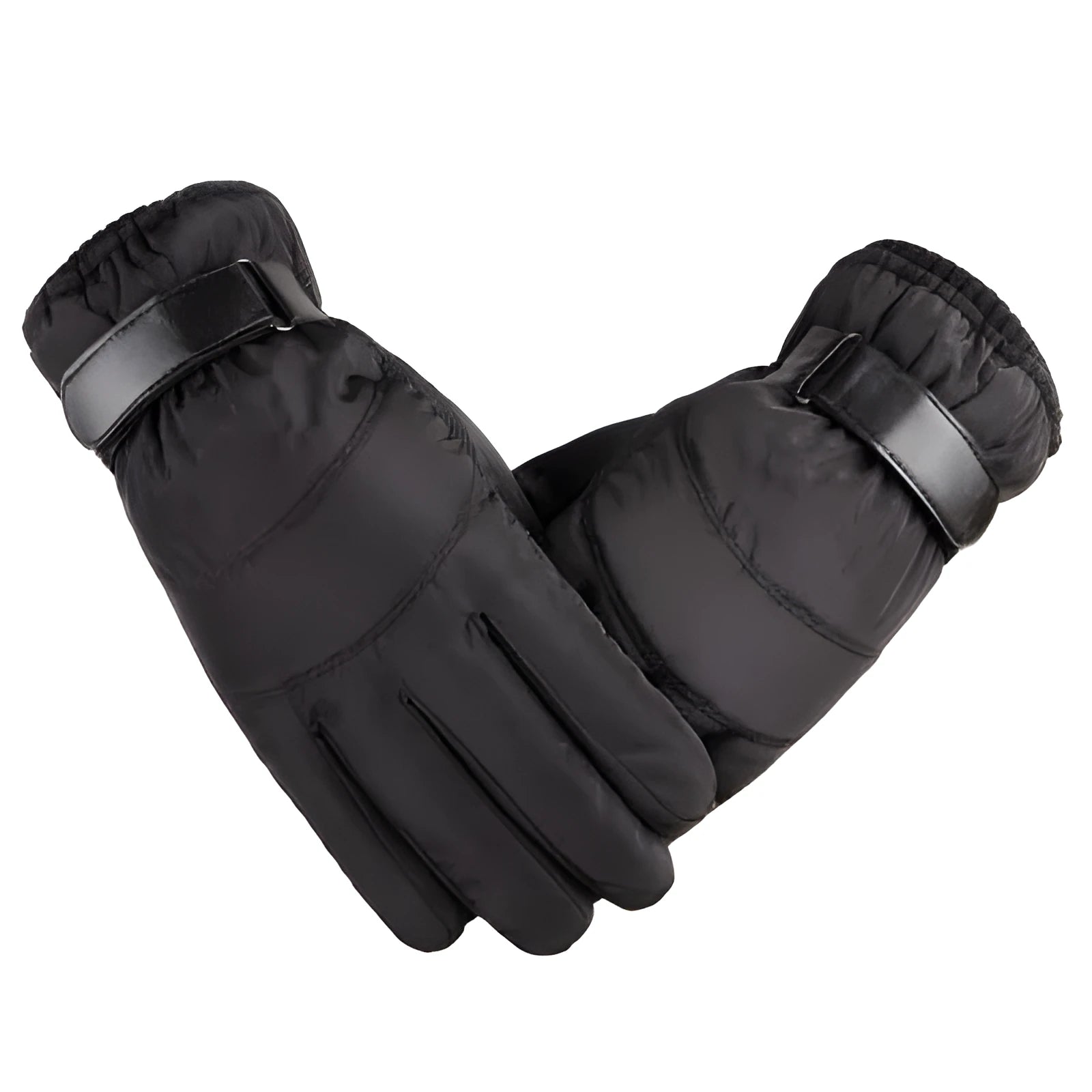 Winter outdoor sports gloves black non-slip palm windproof warm polyester for skiing