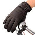 Winter outdoor sports gloves black non-slip palm windproof warm polyester for skiing