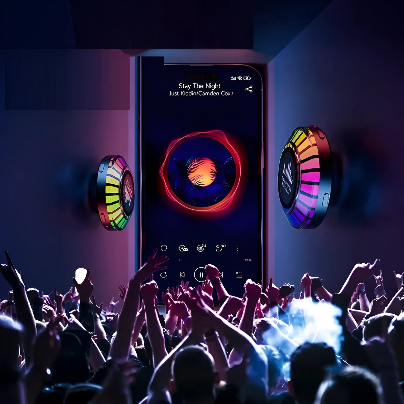 Voice control Bluetooth atmosphere lamp cube with colour-changing LED lights