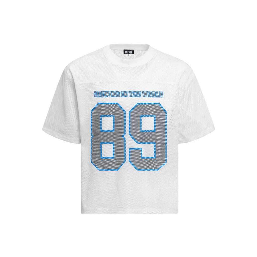 Men's loose-fitting black and white casual T-shirt with chemical fibre blend fabric