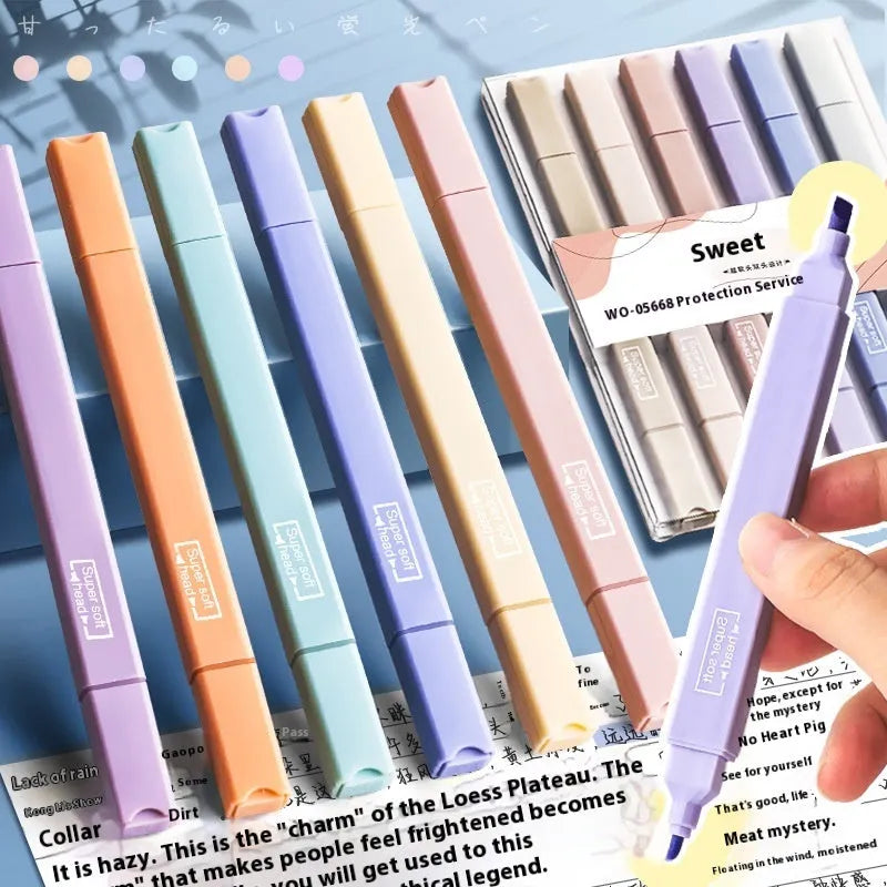 Pack of twelve double-ended fluorescent marker pens in assorted bright colours on a white background.