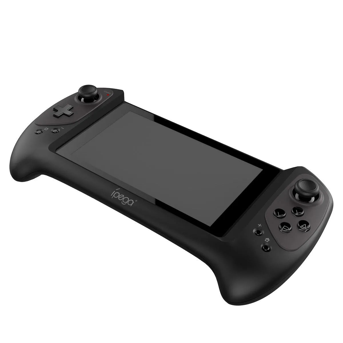 Black Nintendo Switch wireless gamepad with ergonomic curved grip and textured rockers