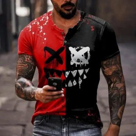 Men's short sleeve polo shirt in bird eye cloth with lapel button design for summer sports wear