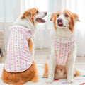 Pets all-cotton yarn breathable thin dog cat clothing in flower bud rabbit pattern on white background