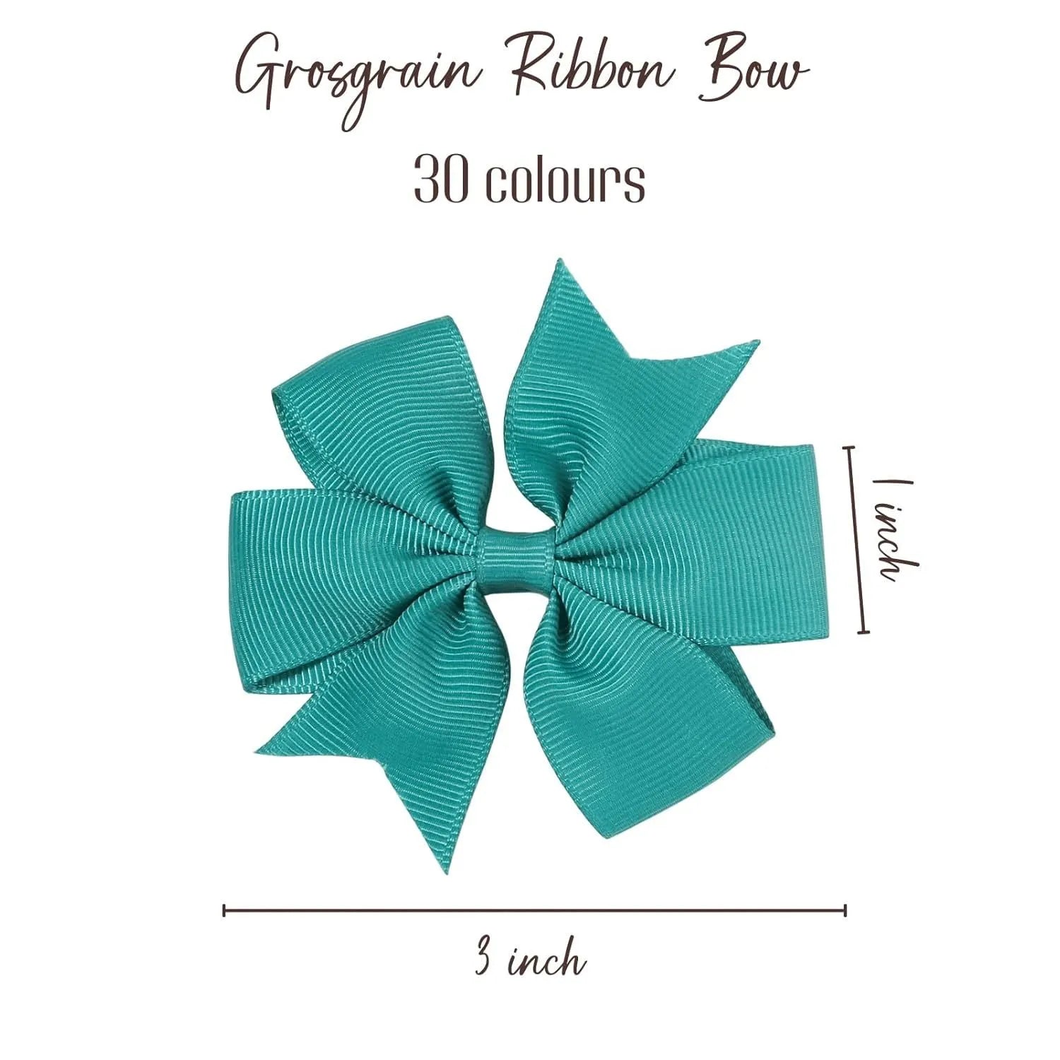 Assortment of colourful 3-inch grosgrain ribbon pinwheel hair bows with alligator clips for toddlers.