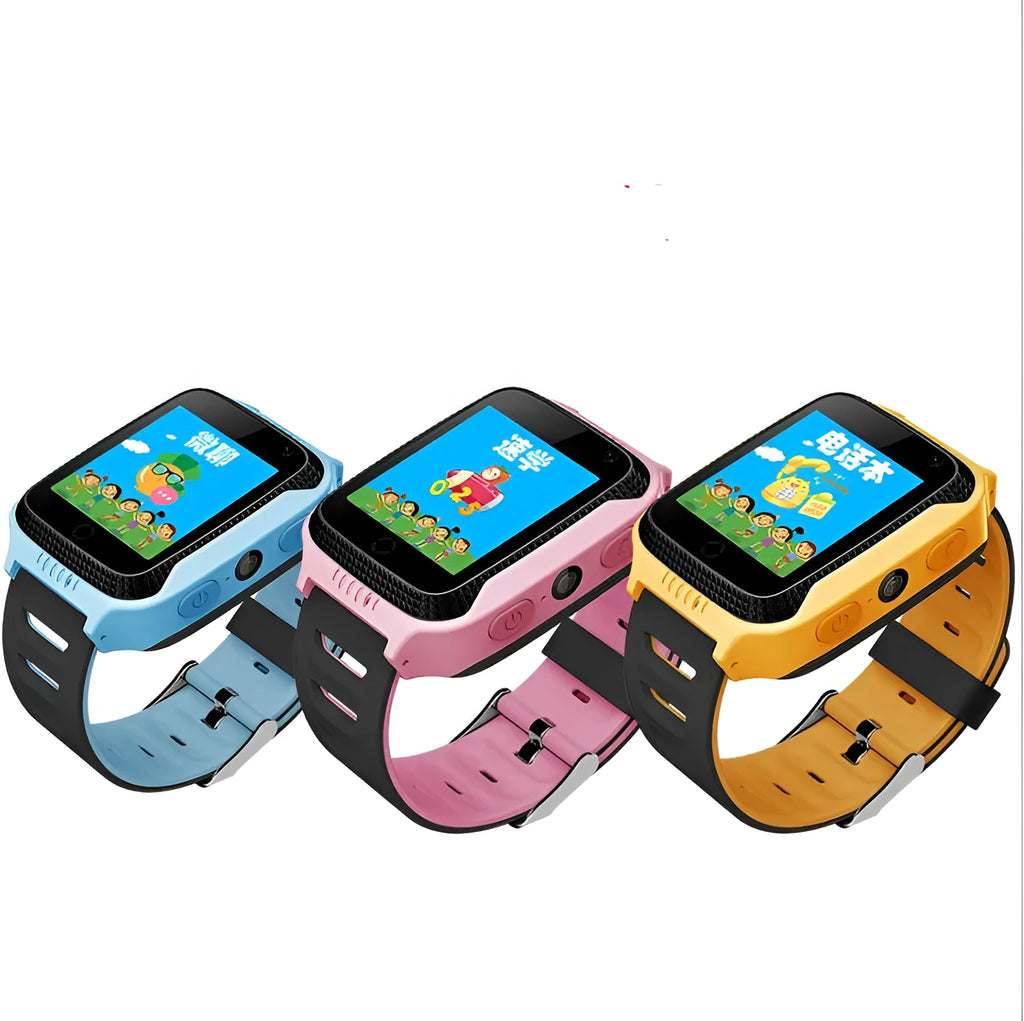 Smart watch with 1.44-inch touch screen and silicone band in blue