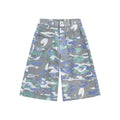 Camouflage cotton work trousers with cargo pockets and straight-leg cropped fit