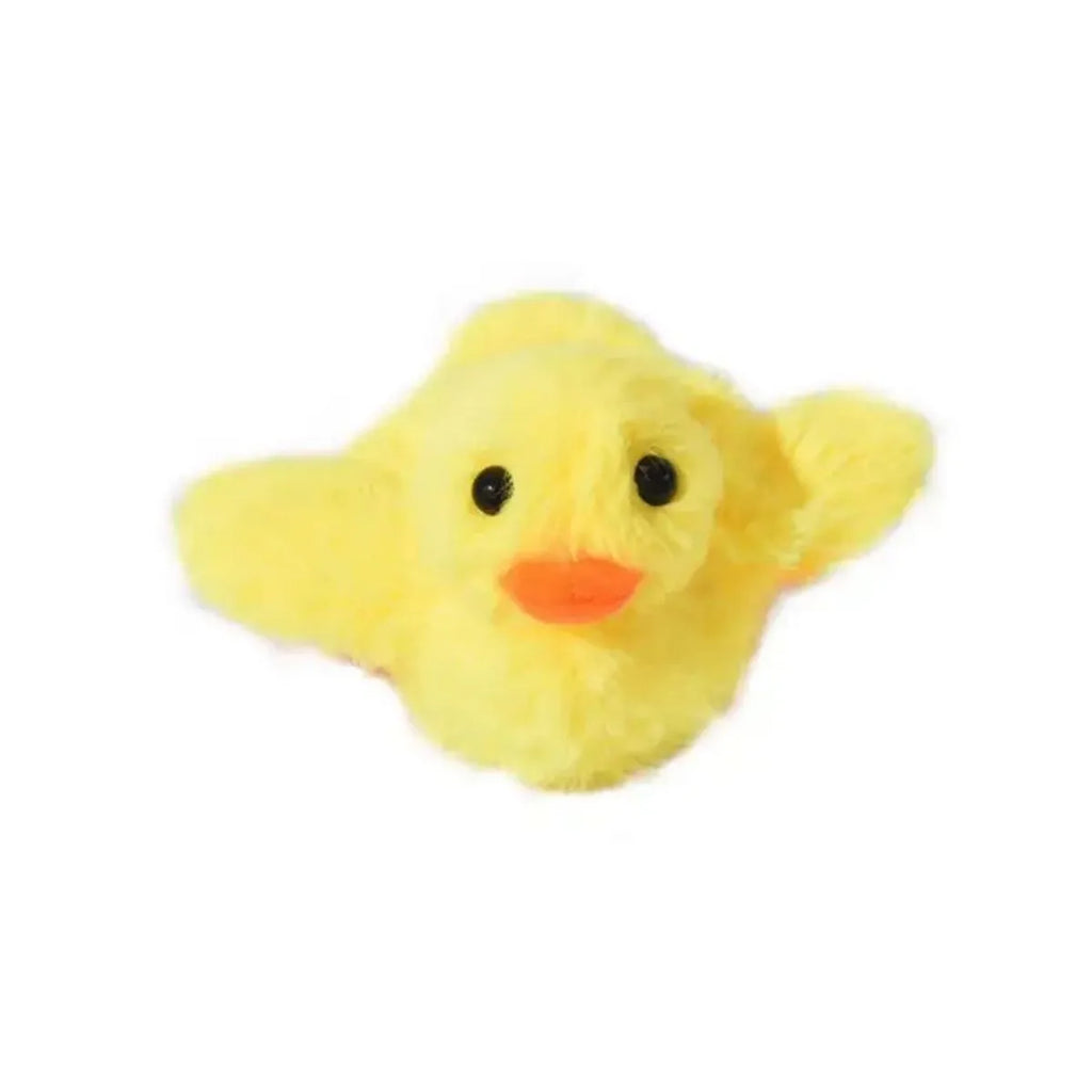 Yellow flapping duck electric cat toy with removable plush cover and USB charging cable
