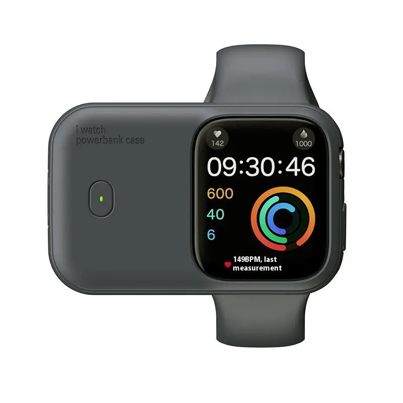 Apple Watch portable charging case power bank with Type-C port and silicone protective case
