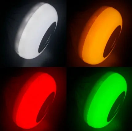White LED Bluetooth bubble lamp with E27 base showing RGB colour lighting effects