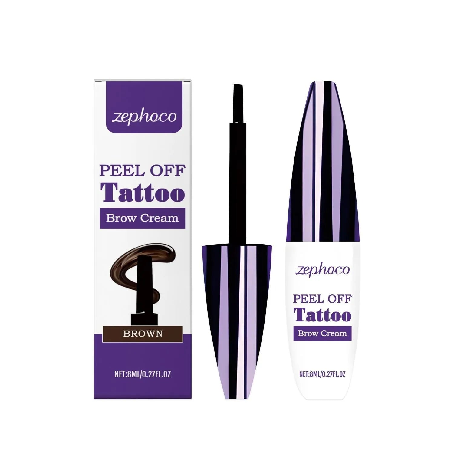 Tearable liquid eyebrow pencil for precise brow definition in black, brown and light brown shades
