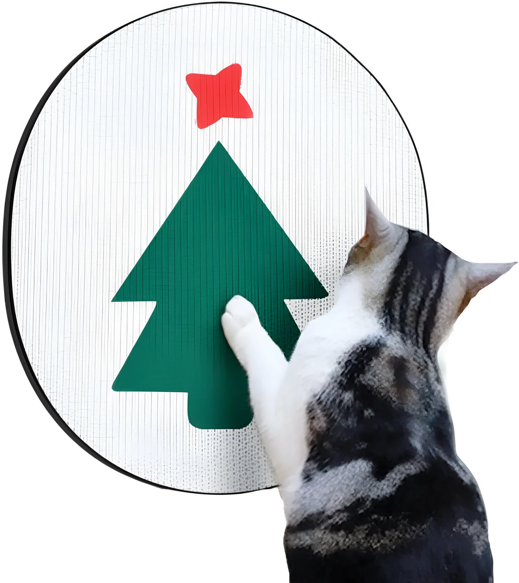 Wall mounted vertical cat scratcher with corrugated cardboard surface