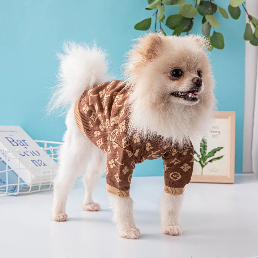 Wool dog sweater for autumn winter wear in European American style available multiple sizes