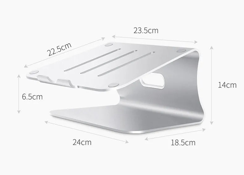 Aluminium alloy notebook cooling bracket with rotary stand and stripe heat dissipation pattern