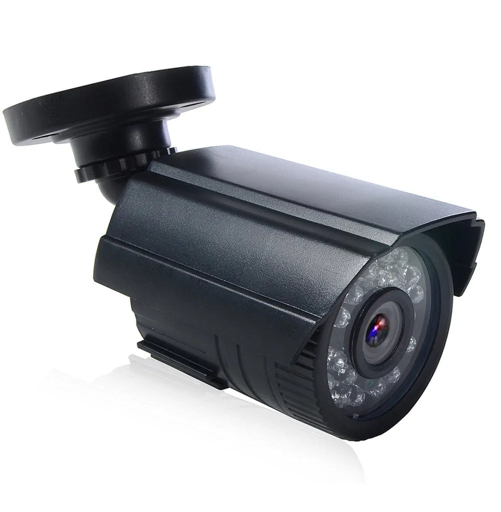 Black AHD HD waterproof security camera with infrared night vision and fixed lens for outdoor surveillance