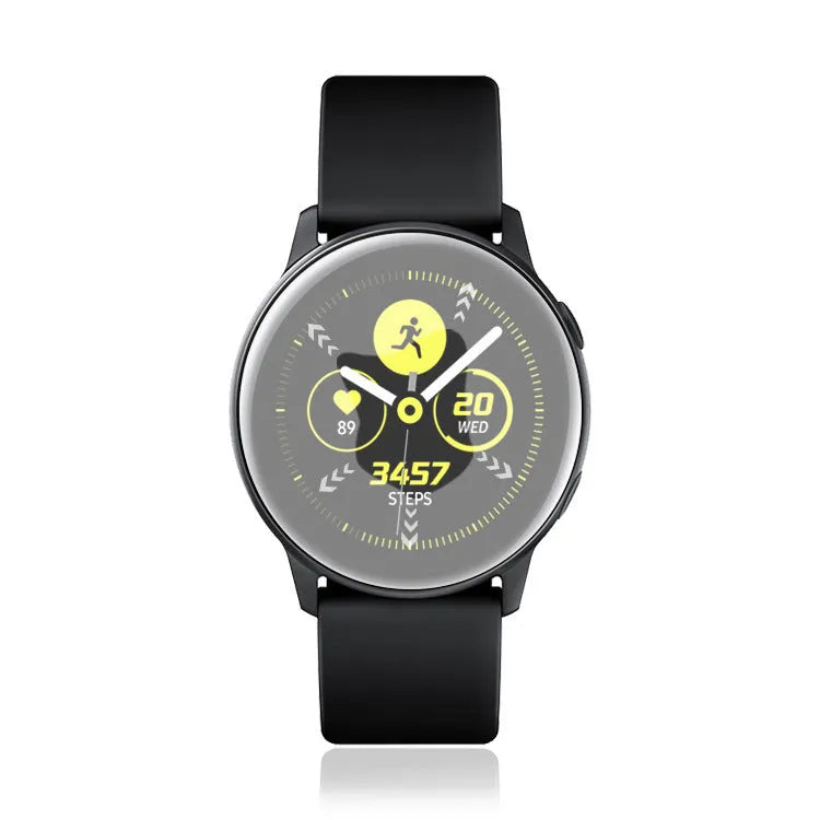 Galaxy Watch Active full screen tempered glass protector with anti-fingerprint coating.