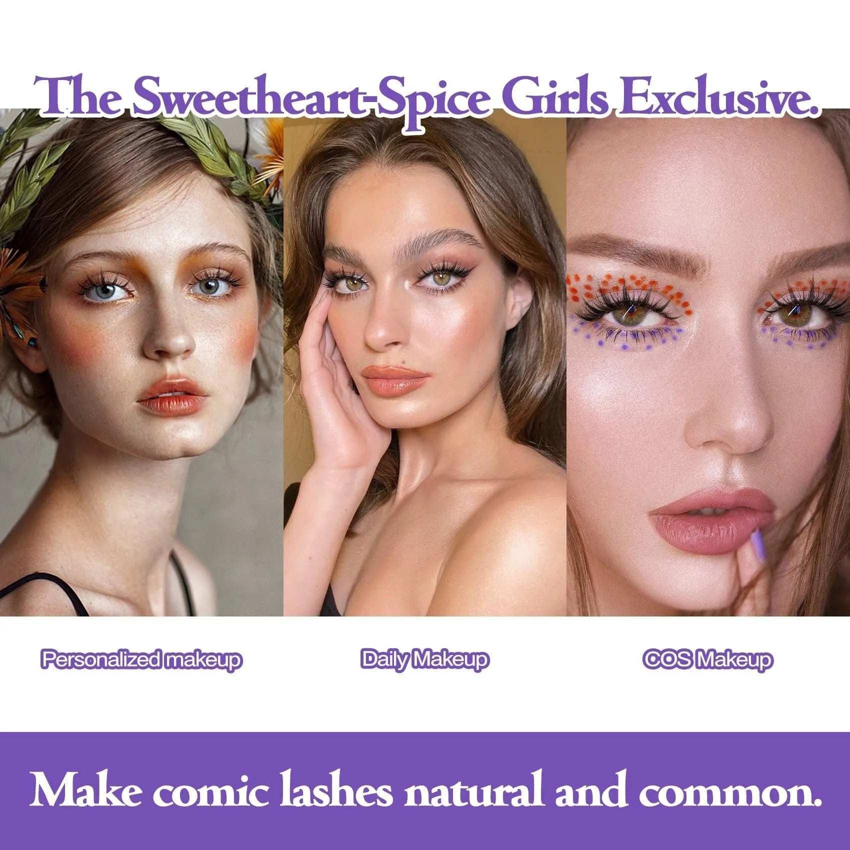 Set of 15 pairs of natural wispy false eyelashes for manga cosplay and Korean makeup styles 007 008 009