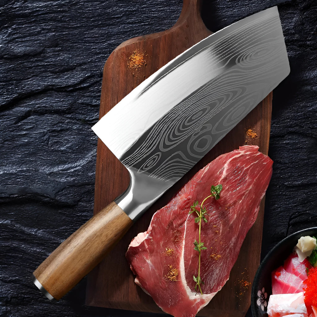 40cr13 stainless steel kitchen knife with 320mm length and forged blade construction