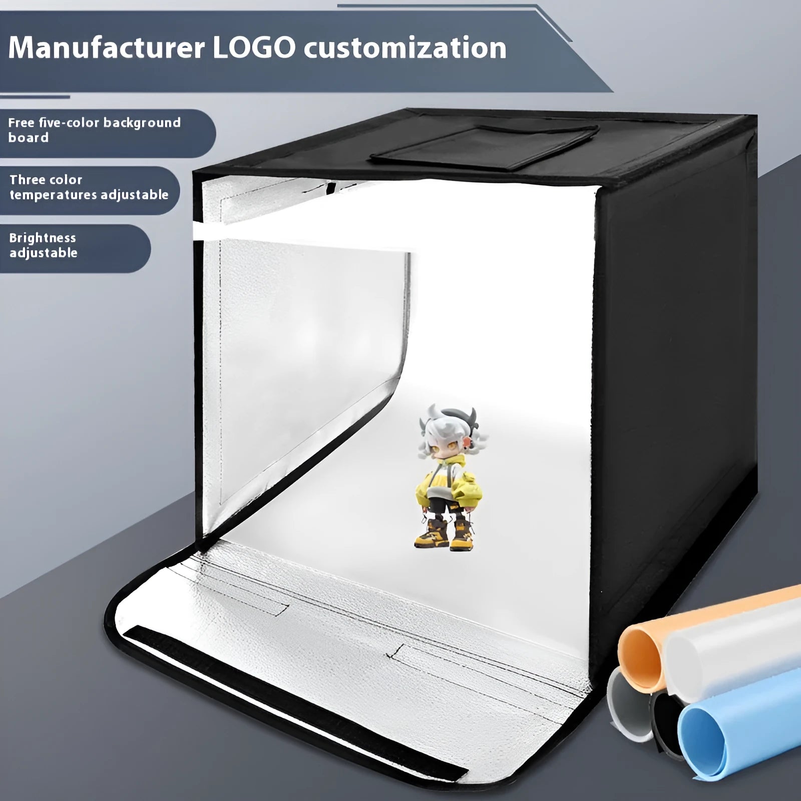 50cm studio light box with metal frame and folding design for product photography