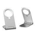 Silver vertical adjustable magnetic phone mounting bracket for iPhone 12 models.