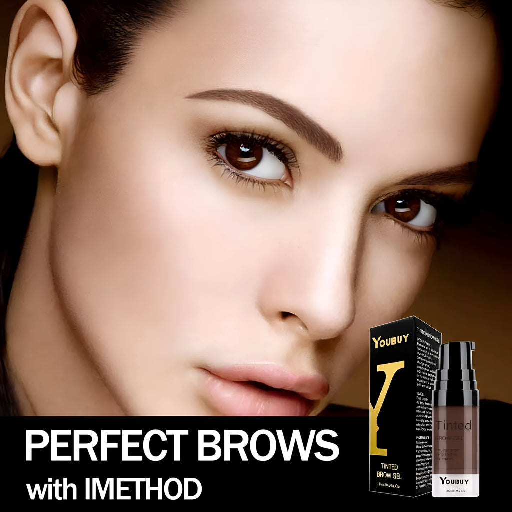 Waterproof brow cream tube in brown shade with applicator for eyebrow definition