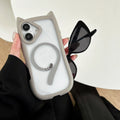 Transparent acrylic TPU phone case for IPhone 17 with magnetic suction in black colour