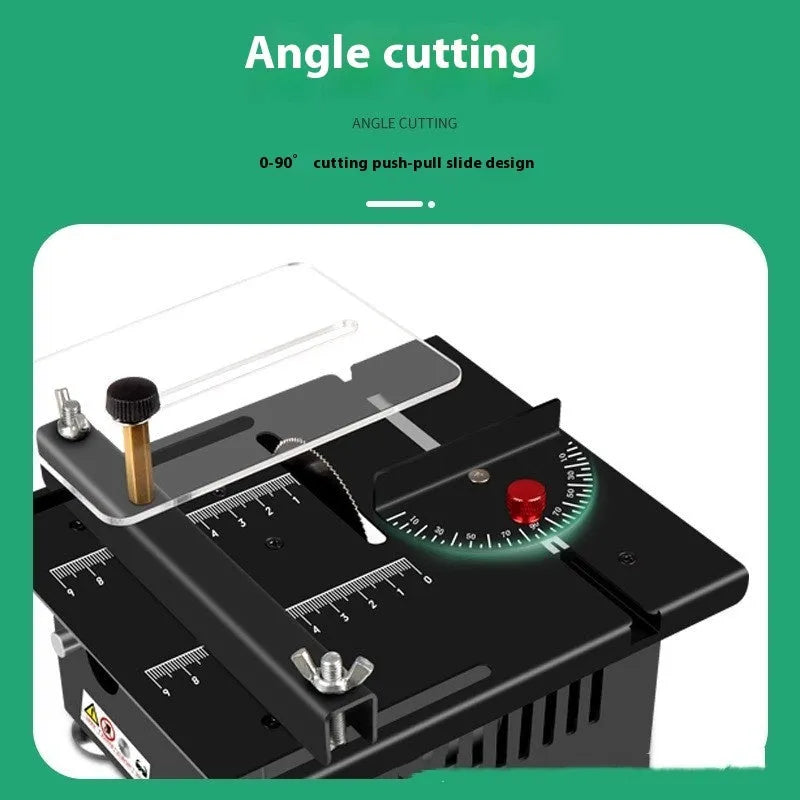 Lithium battery cordless desktop saw with metal construction for household workshop cutting tasks