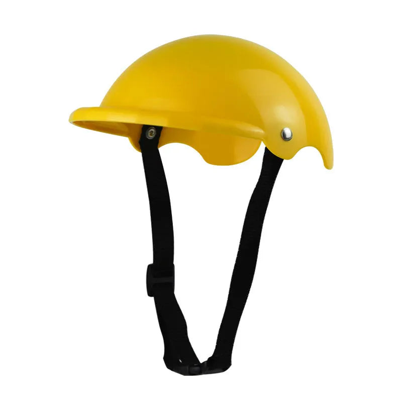 Small S size plastic pet helmet for dogs and cats in pink, black, yellow, or green.