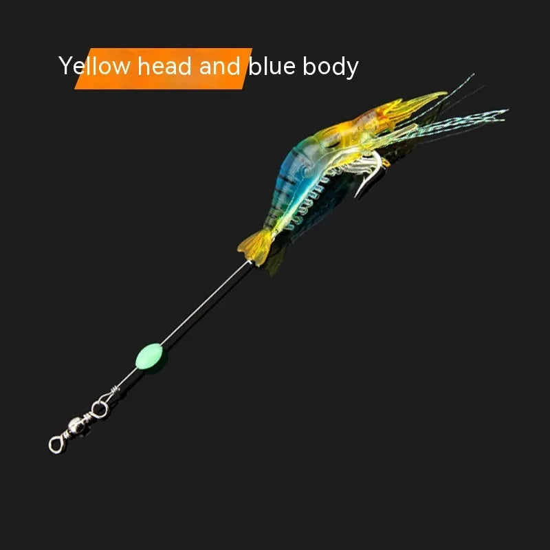 Luer soft plastic fishing lure with hook in six colour variations including luminous options