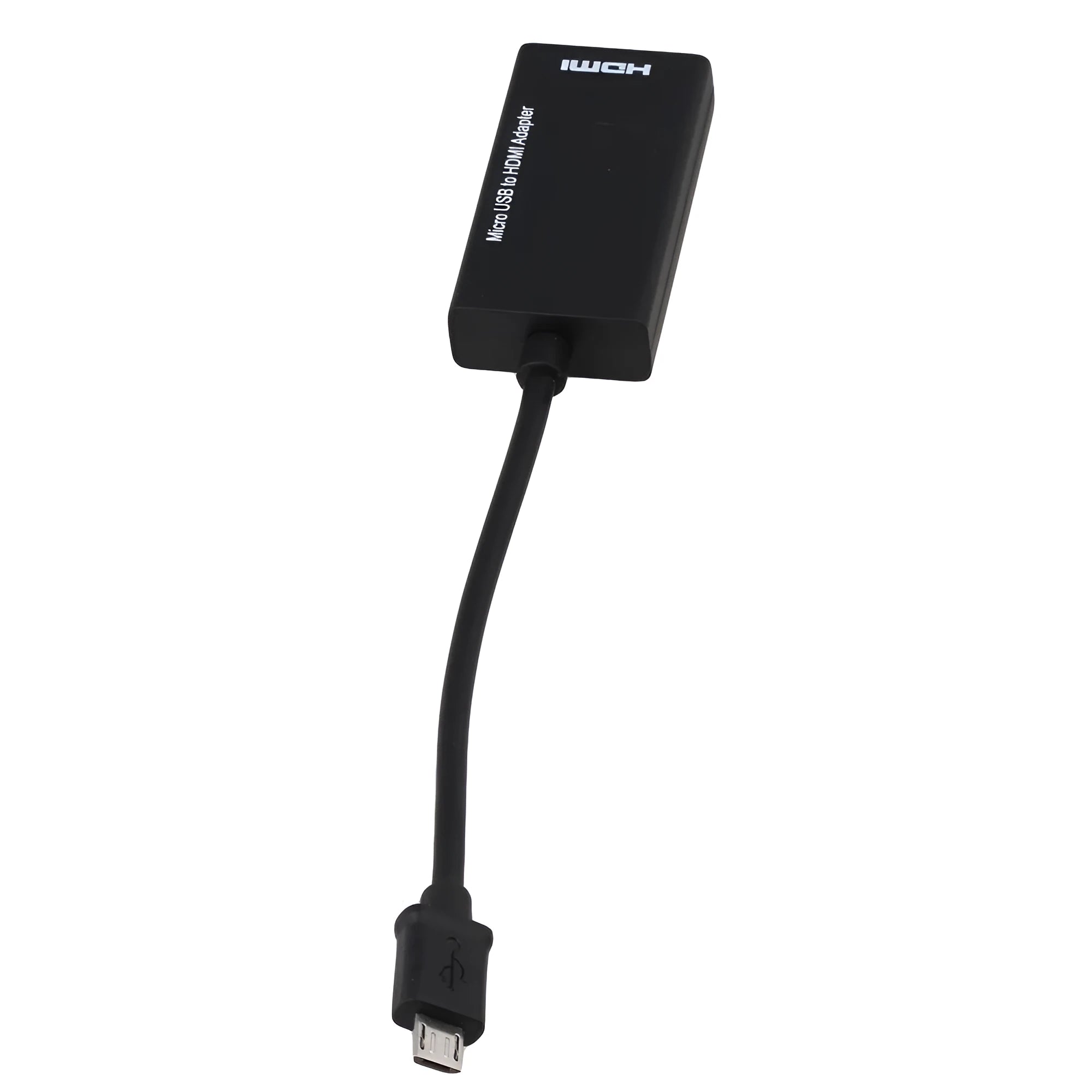 Black HD to HDMI adapter cable for connecting mobile phones to television displays