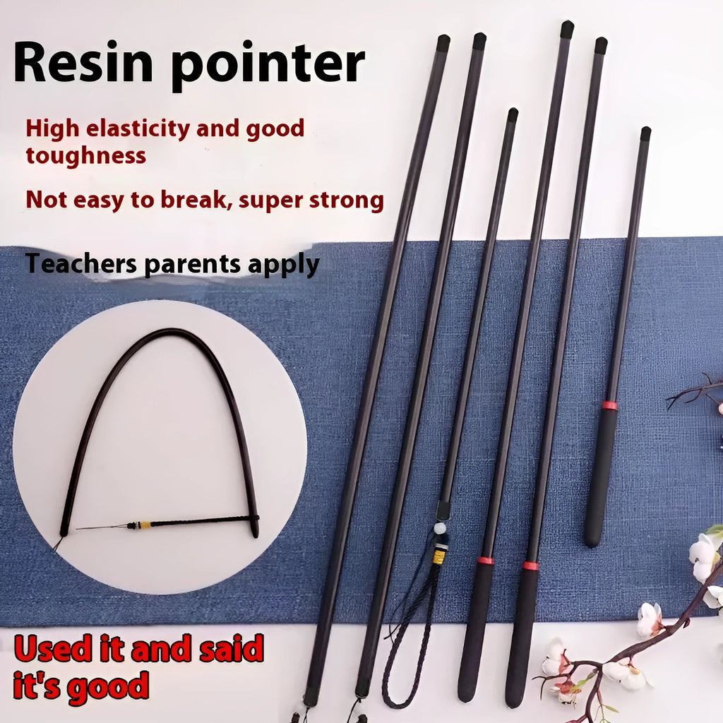 Resin pointer tool shown next to a measuring tape, used for marking measurements during crafting.