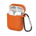 Silicone clamshell case for Apple AirPods 1 and 2 in multiple colour options on a white background.