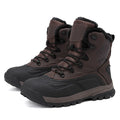 Men's black fleece-lined high-top boots with velvet lining and lace-up front