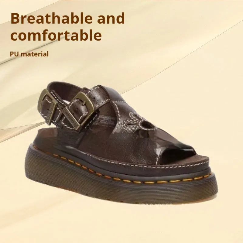 Men's black embroidered floral pattern beach sandals with flat heel showing size range