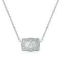 Copper European and American letters pendant necklace on a chain with gold electroplated finish.