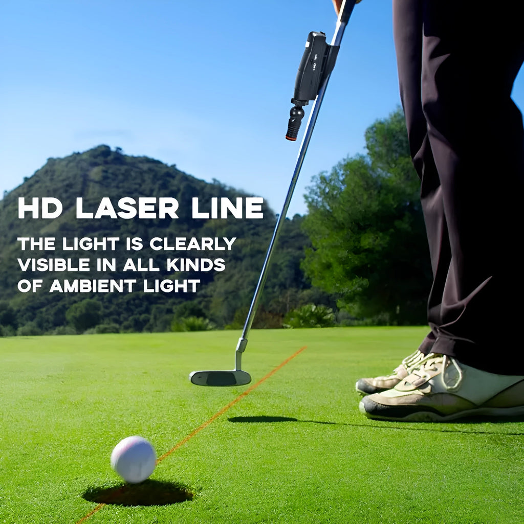 Black golf push rod laser aiming instrument sight for putting alignment practice