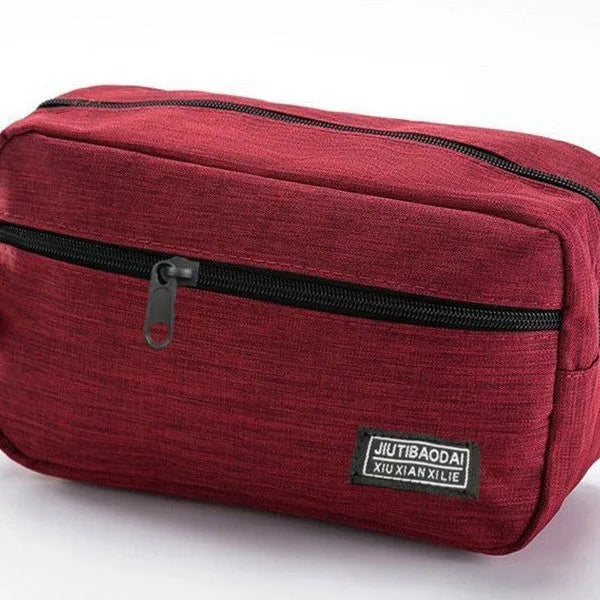 Ultra-light nylon travel makeup bag for men and women in solid colour